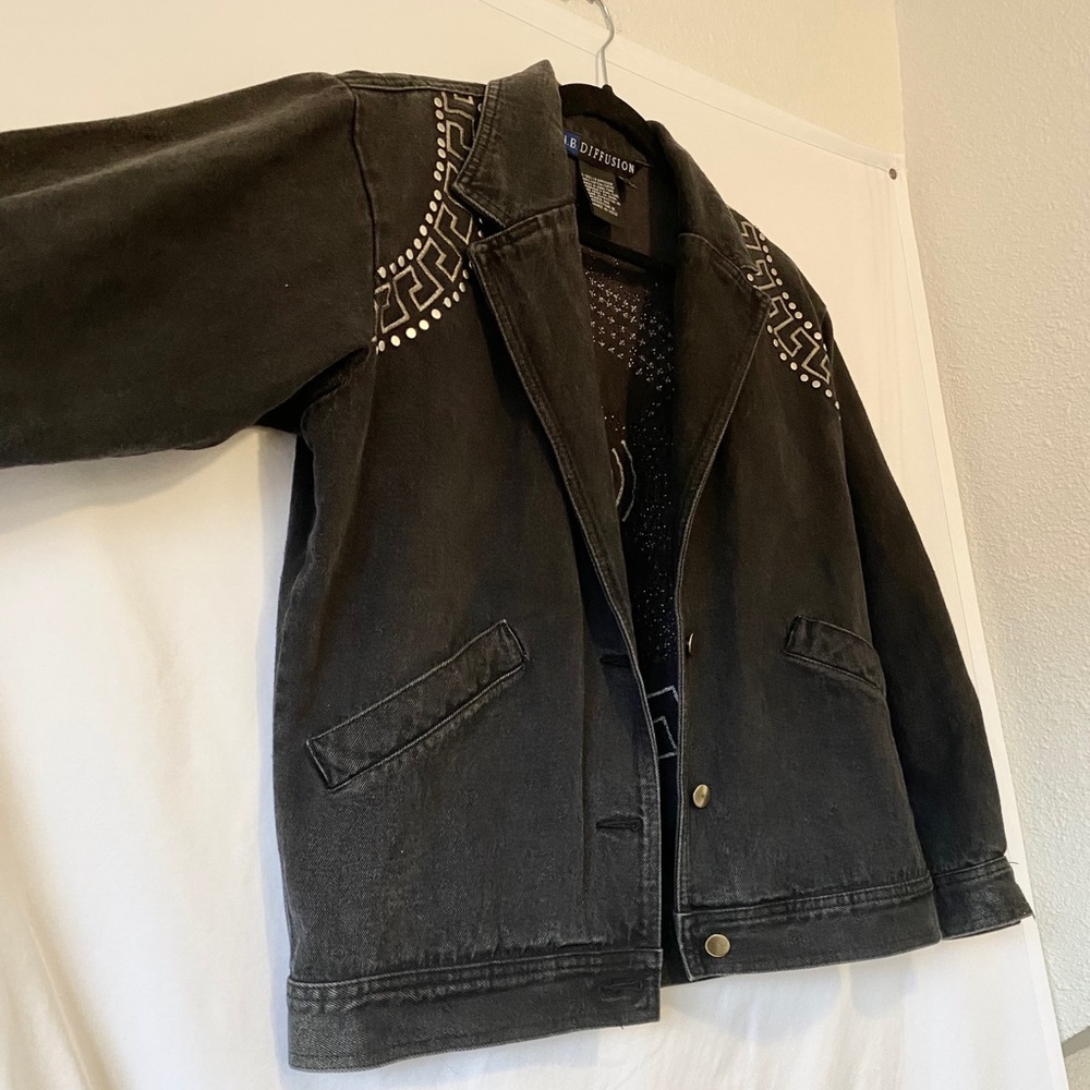Black Denim Ib Diffusion Jacket - image 3